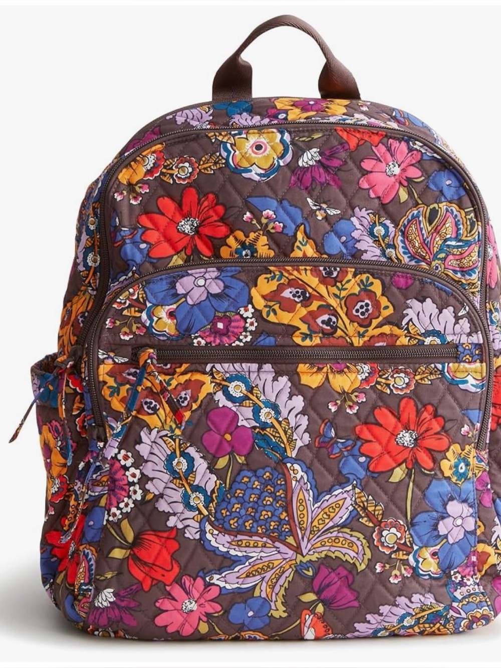 Vera Bradley Floral Quilted Women’s Backpack - Brown Multi